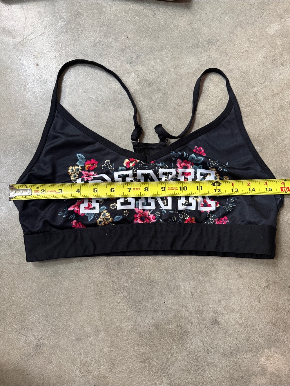 PINK Victoria's Secret Black Sports Bralette with Pink Floral Logo - Picture 5 of 7